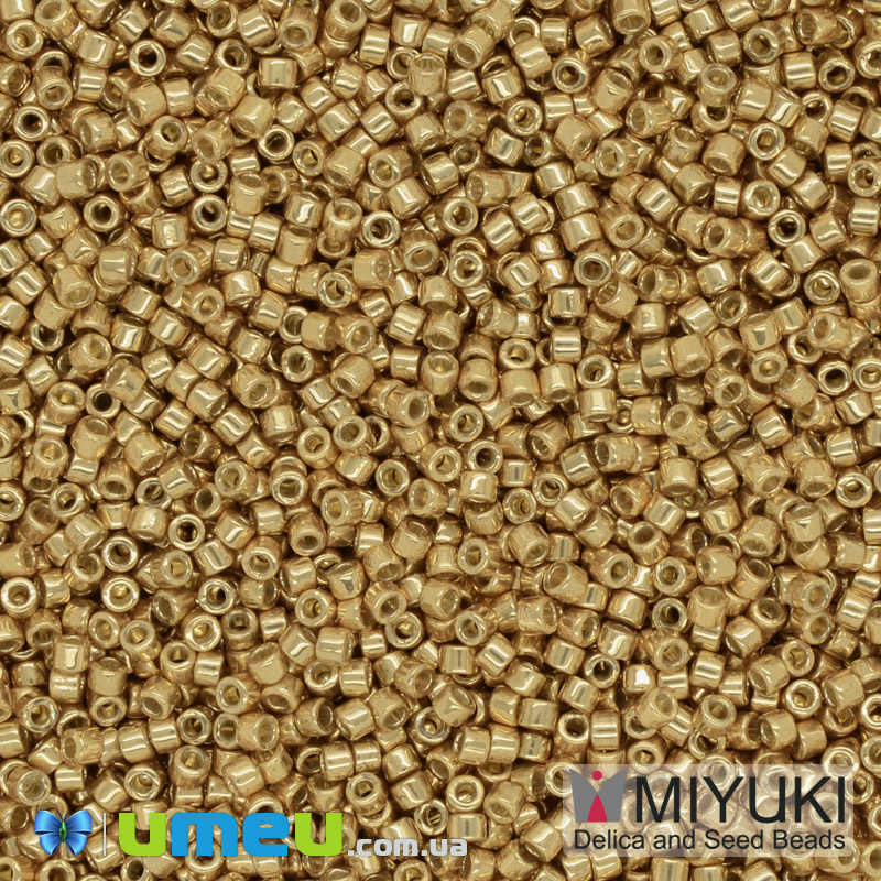 Бисер японский Miyuki Delica 11/0 DB1832, Duracoat Galvanized, Золотистый (BIS-040559)