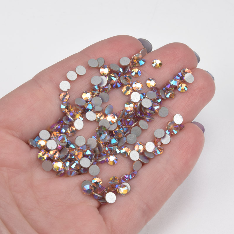 Стрази плоскі SS16 (3,8 мм), Персикові AB (STR-061350)