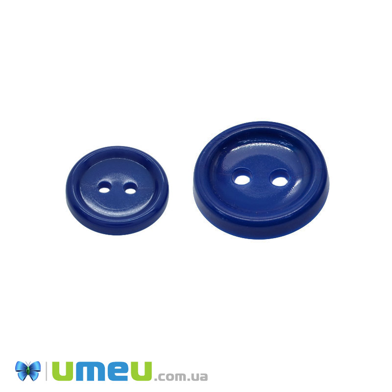 Гудзик пластиковий Круглий, 20 мм, Синій (PUG-047969)