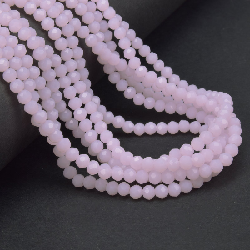 Намистини ронделі, 4,5х3,5 мм, Рожеві (імітація нефриту) (BUS-061259)