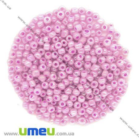 Бисер китайский крупный, 6/0, Розовый перламутровый, 4 мм (BIS-008629)