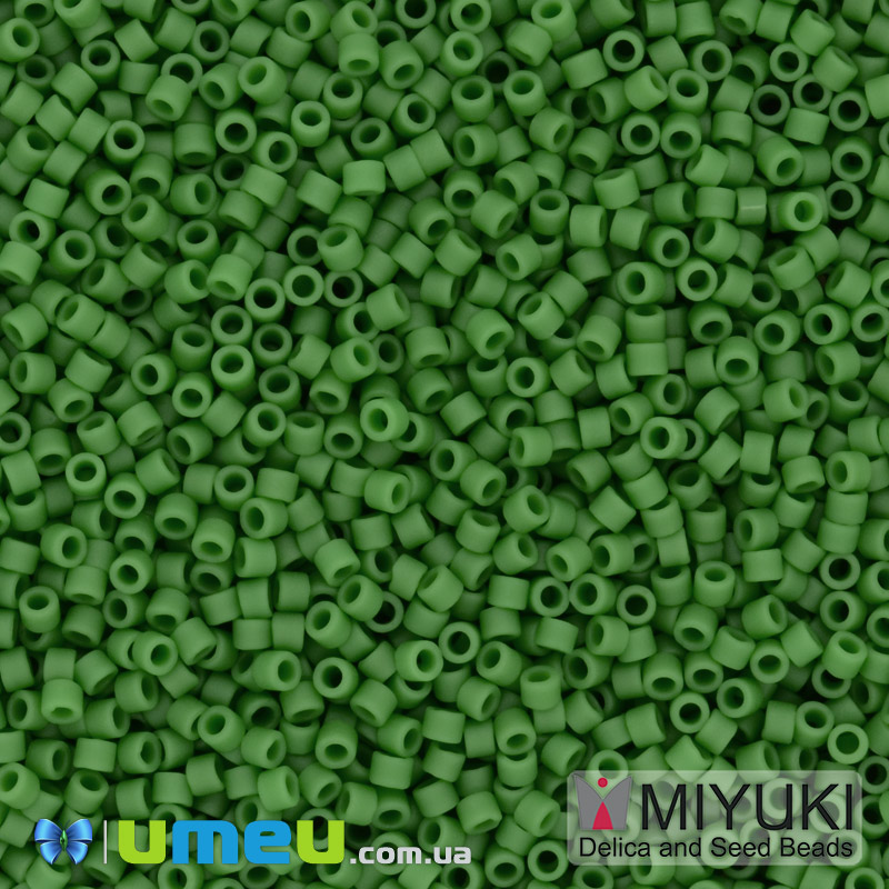 Бісер японський Miyuki Delica 11/0 DB754, Зелений матовий (BIS-047487)