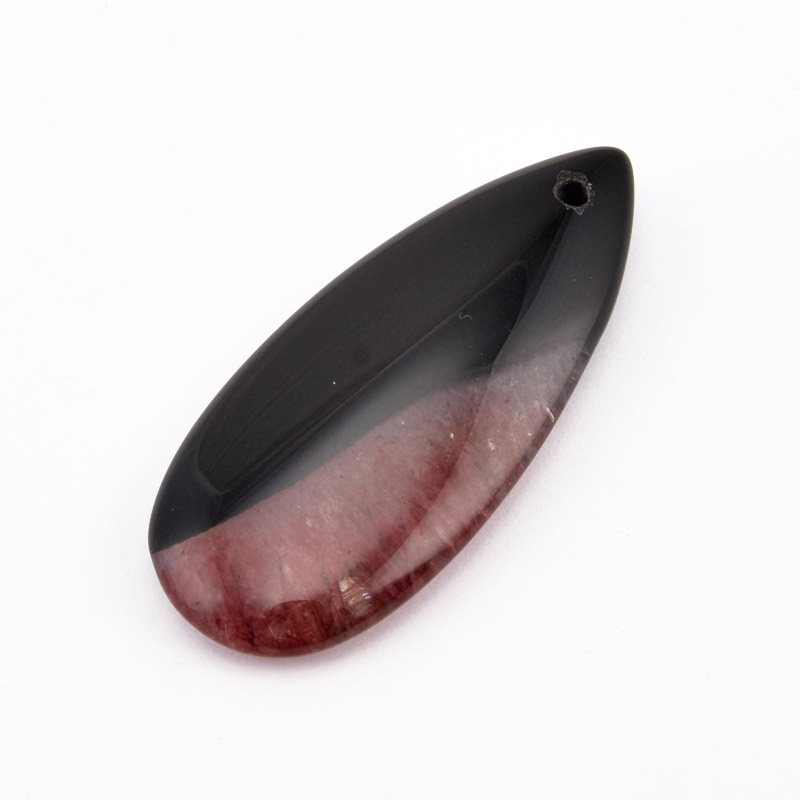 Подвеска Капля, Натур. камень Агат бразильский, 40х18 мм (POD-058691)