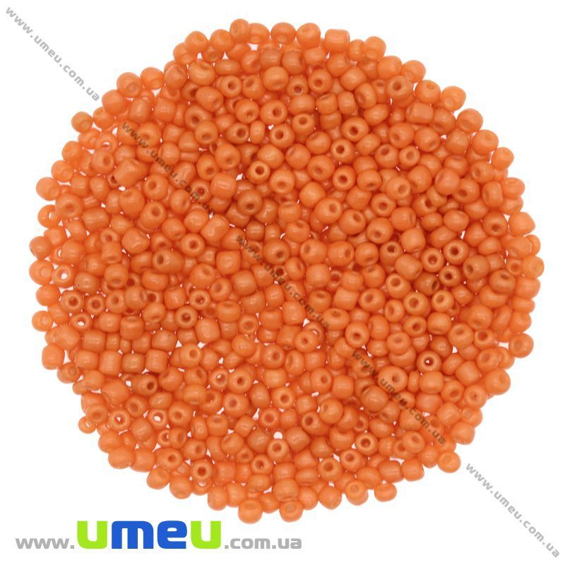 Бисер китайский средний, 8/0, Оранжевый натуральный, 3 мм (BIS-009054)
