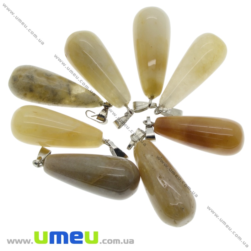 Підвіска Крапля з натурального каменю, Агат, 34х10 мм (POD-021945)