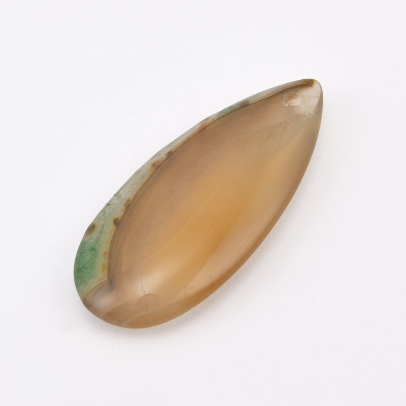 Подвеска Капля, Натур. камень Агат бразильский, 40х18 мм (POD-058699)