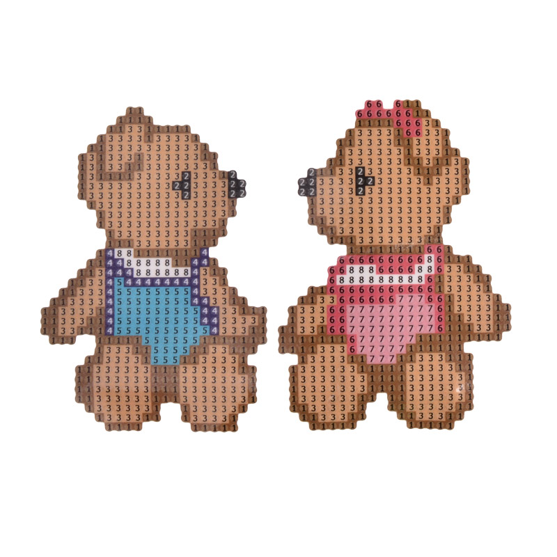 Набор алмазной живописи (наклейка) 14х10 см, Мишки (SXM-052503)