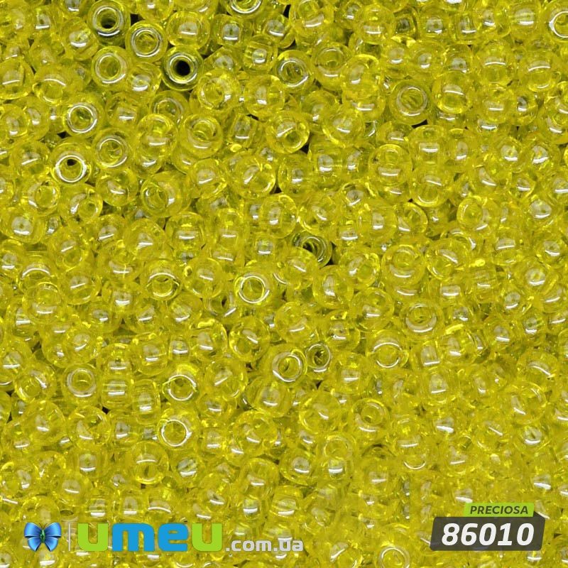 Бісер чеський №714 / 86010, Жовтий, глазурирована, 10/0 (BIS-003909)