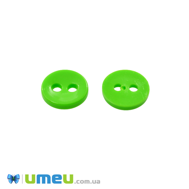 Пуговица пластиковая Круглая, 11,5 мм, Салатовая (PUG-047924)