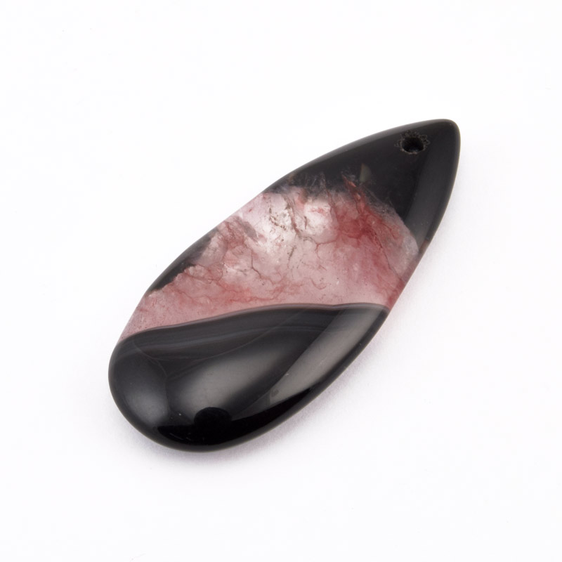 Підвіска Крапля, Натур. камінь Агат бразильський, 40х18 мм (POD-058688)