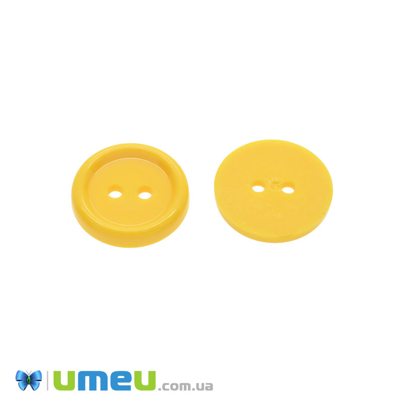 Гудзик пластиковий Круглий, 15 мм, Помаранчевий (PUG-047962)