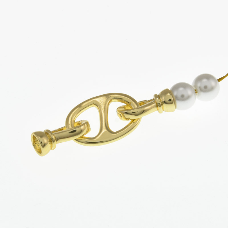 Застібка, 33х11,5 мм, Латунь з покриттям 14 kt (ZAM-058474)