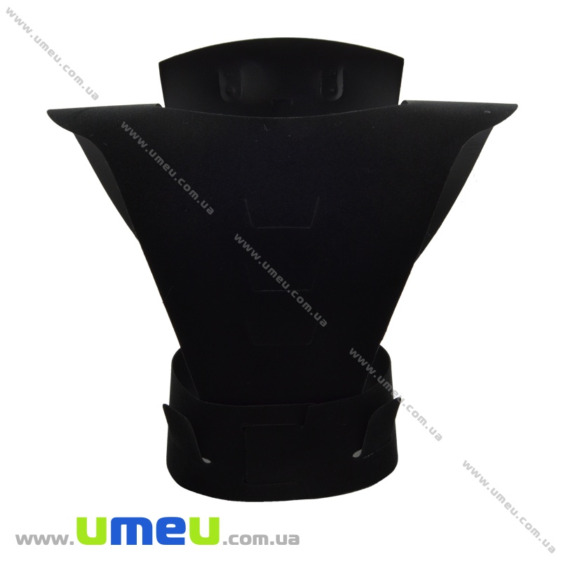 Підставка під кольє пластикова оксамитова Шия, 22х21 см, Чорна (UPK-035038)