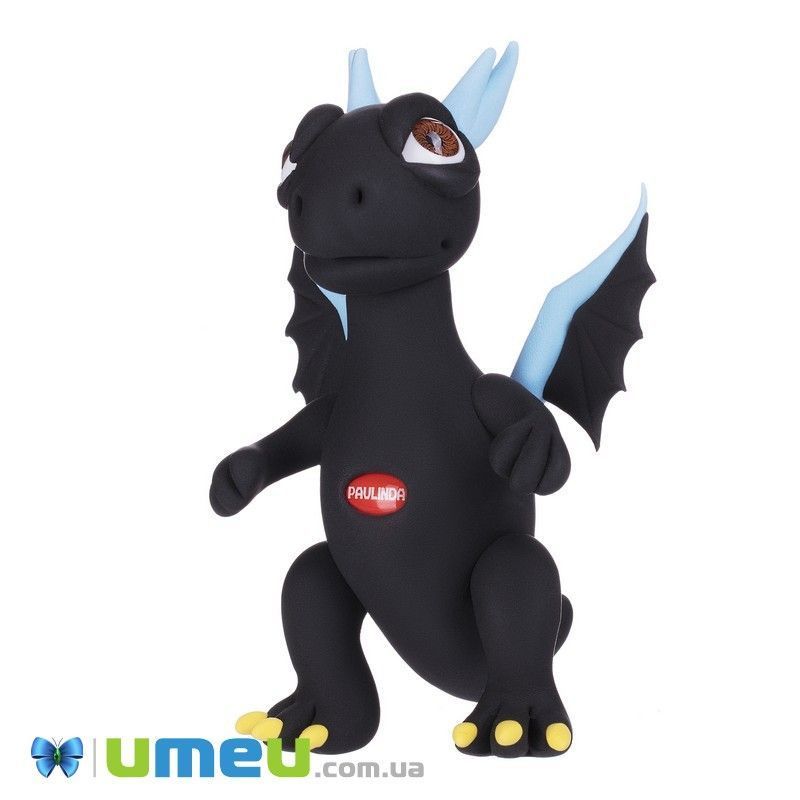 Масса для лепки Paulinda Super Dough Cool Dragon Дракон черный (DIF-043548)
