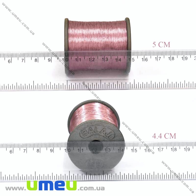 Нить металлизированная 0,1 мм, Розовая (чайная роза) (KNT-028186)