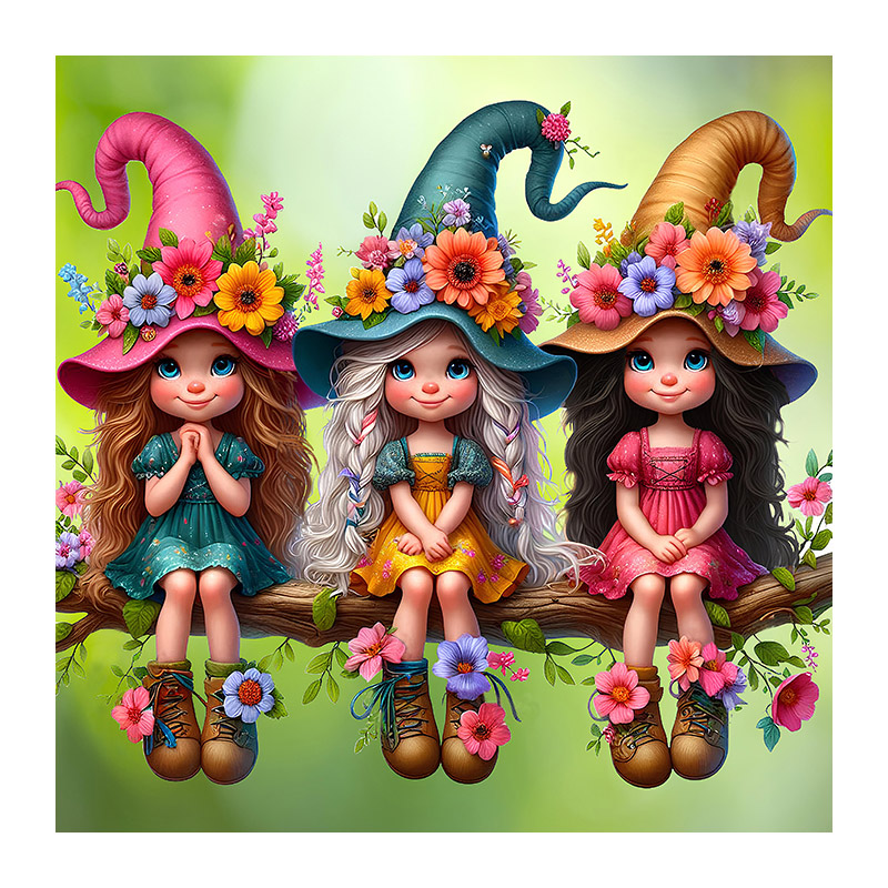 Набір алмазного живопису на підрамнику 30х30 см, Феї-подружки (SXM-061156)