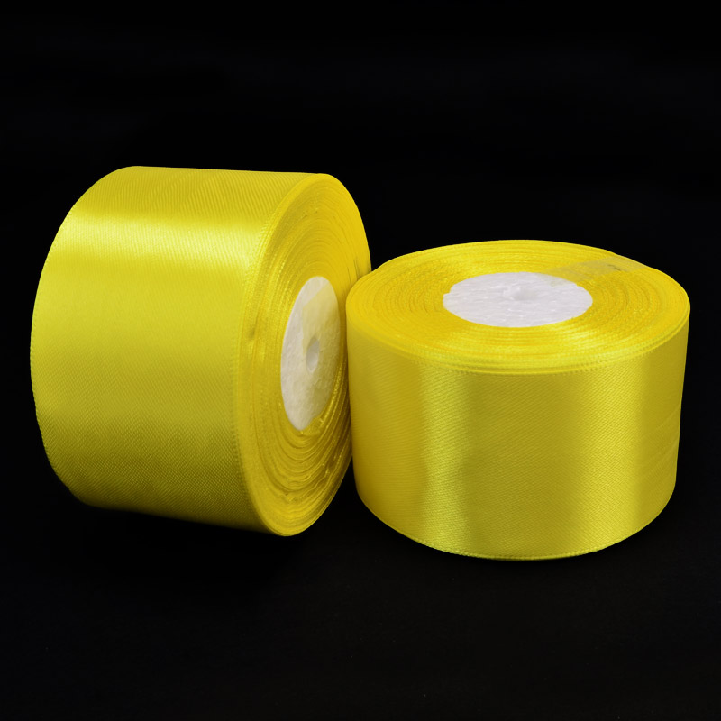 Атласна стрічка, 50 мм, Жовта (LEN-052777)