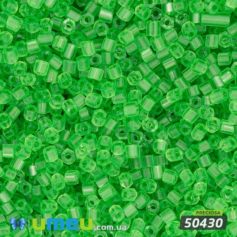 Бісер чеський Рубка 11/0, №50430, Зелений прозорий (BIS-044043)