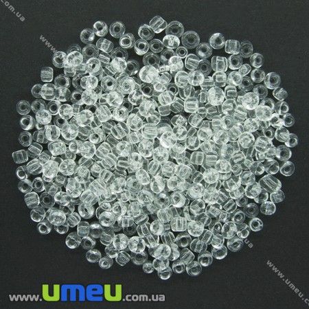 Бісер китайський великий, 6/0, Прозорий, 4 мм (BIS-000479)