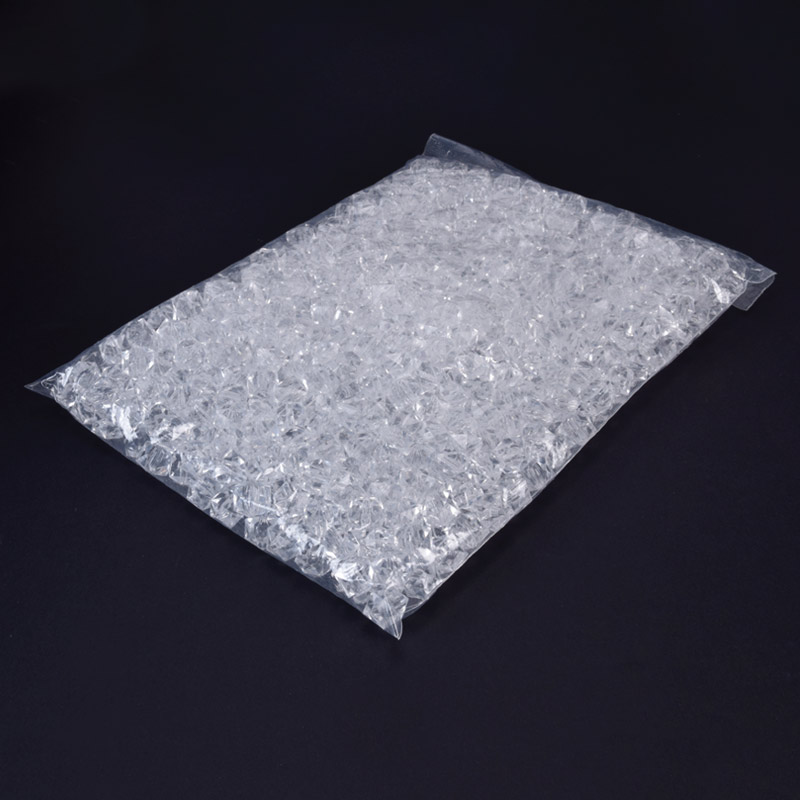 Бусины для сумок ОПТ Акриловые, Куб граненый, 11,5х10 мм, Прозрачные (BUS-059939)