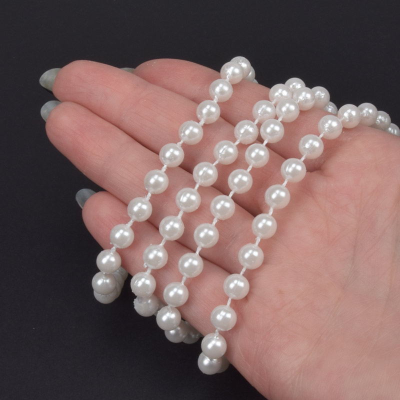 Бусины на нитке, Жемчуг, 6 мм, Белые (KAB-035298)