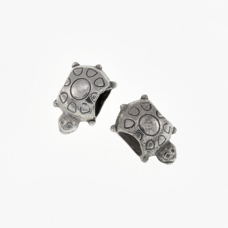 Бусины мет. Черепаха, 14х9 мм, Античное серебро (BUS-025610)