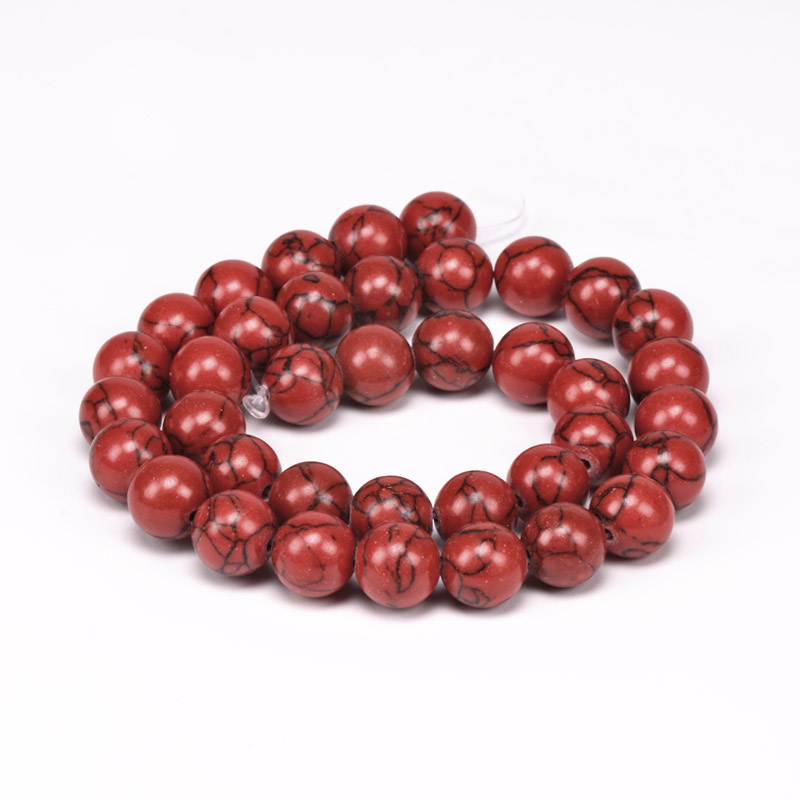 Бусины Говлит окрашенный, Натур. камень, 10 мм, Круглые (BUS-056114)