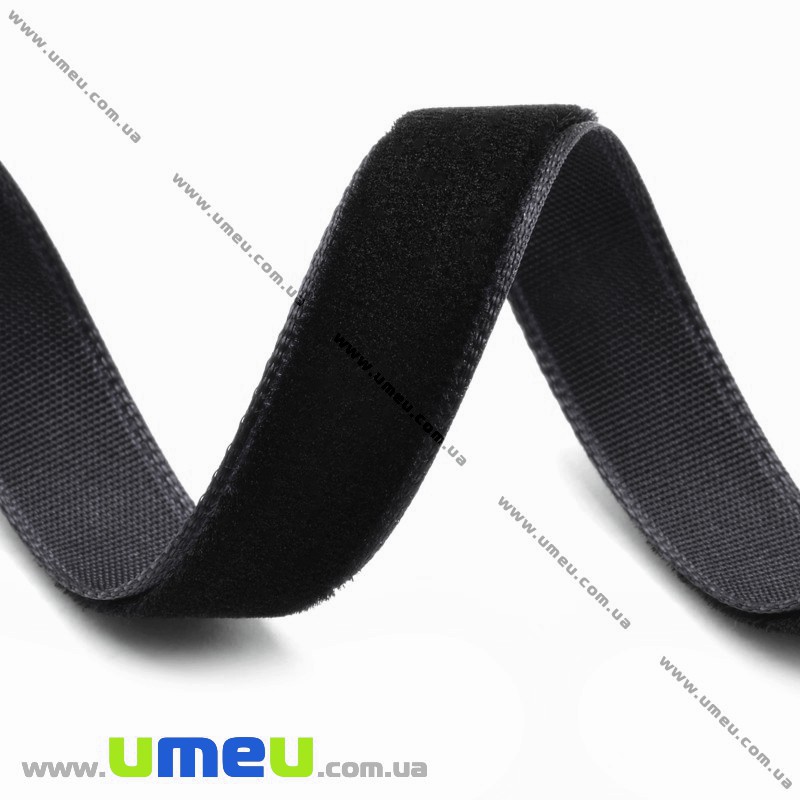 Стрічка оксамитова, 15 мм, Чорна (LEN-052246)