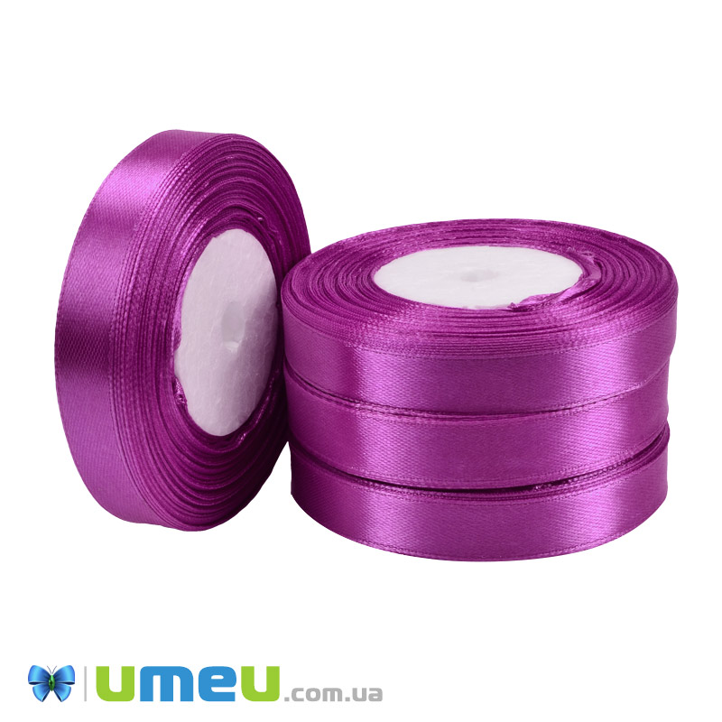 Атласная лента, 12 мм, Малиновая (LEN-051021)