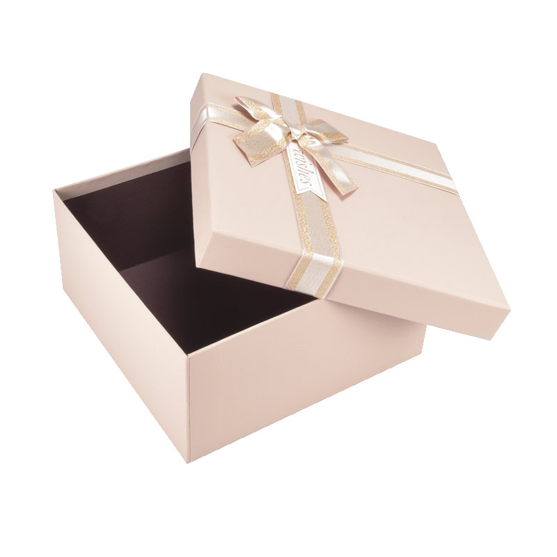 Подарочная коробка Квадратная, 19х19х9,5 см, Бежевая (UPK-060620)