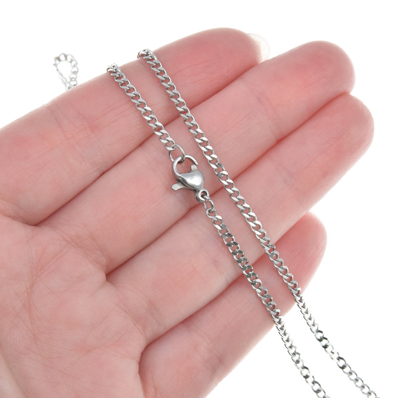 Основа на шею из нерж. ст., Темное серебро, 2,2 мм, 50 см (STL-058303)