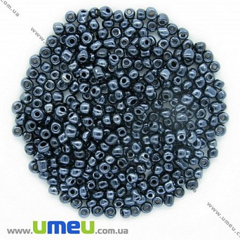 Бісер китайський великий, 6/0, Мокрий асфальт перламутровий, 4 мм (BIS-000613)