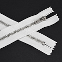 Молния брючная металлическая неразъемная, 18 см, Тип 4, Белая, Серебро (ZIP-060429)