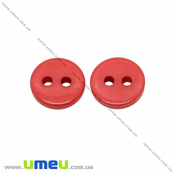 Пуговица пластиковая Круглая, 9 мм, Красная светлая (PUG-032857)