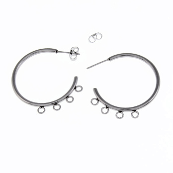 Швензи із нерж. сталі, 32х32 мм, Темне срібло (STL-055778)