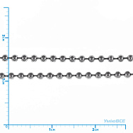 Ланцюг з кульками 2 мм з нержавіючої сталі, Темне срібло, 1 м (STL-026048)