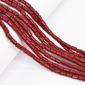 Намистини Бірюза пофарбована, Синт. камінь, 6х4 мм, Циліндр (BUS-057559)