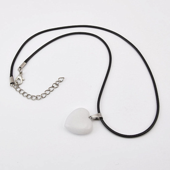 Підвіска на шнурку, Натур. камінь Нефрит білий (POD-058247)