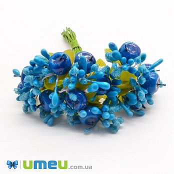 Тычинки на проволоке с яблочком, Голубые (DIF-044673)