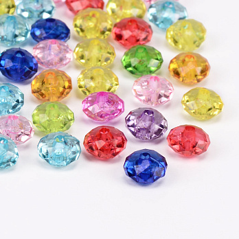 Намистини для сумок, Акрилові, Ронделі, 8 мм, Різнокольорові (BUS-056143)