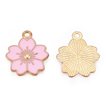 Підвіска метал. Квітка рожева, 20,5х17,5 мм, Золото (POD-053825)