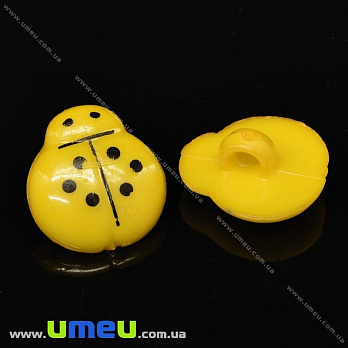 Гудзик пластиковий на ніжці Сонечко, 14х13 мм, Жовтий темний (PUG-032809)