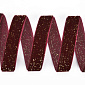 Стрічка оксамитова з люрексом, 10 мм, Бордова з золотом (LEN-061112)