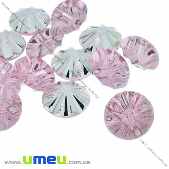 Гудзик пластиковий на полуніжці Круглий, 13 мм, Рожевий (PUG-032834)