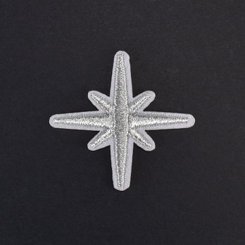 Термоаппликация Звезда, 5 см, Серебристая (APL-060035)