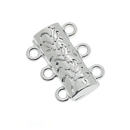 Замок магнітний на 3 нитки, 19х14 мм, Світле срібло (ZAM-060595)