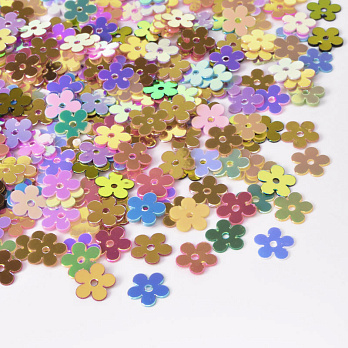 Пайетки Китай Цветы, 7 мм, Микс (PAI-052902)