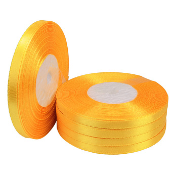 Атласная лента, 6 мм, Оранжевая (LEN-052812)