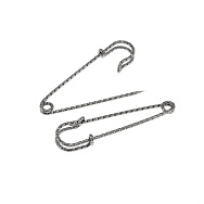 Основа для броши из нерж. стали Булавка ажурная, 50х14 мм, Темное серебро (OSN-062079)