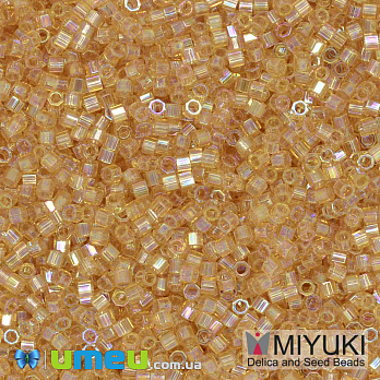 Бисер японский Miyuki Delica Cut 11/0 DBC0100, Янтарный АВ, 3 г (BIS-040083)